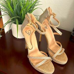new gold glitter heels